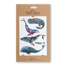 Učitajte sliku u preglednik galerije, Akvarel privremene tetovaže WHALES